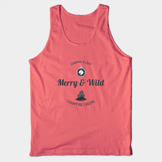 Merry & Wild: Camping Claus: Campfire Cheers Camping Christmas Tree Tank Top by Creative Cartoon